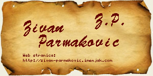 Živan Parmaković vizit kartica